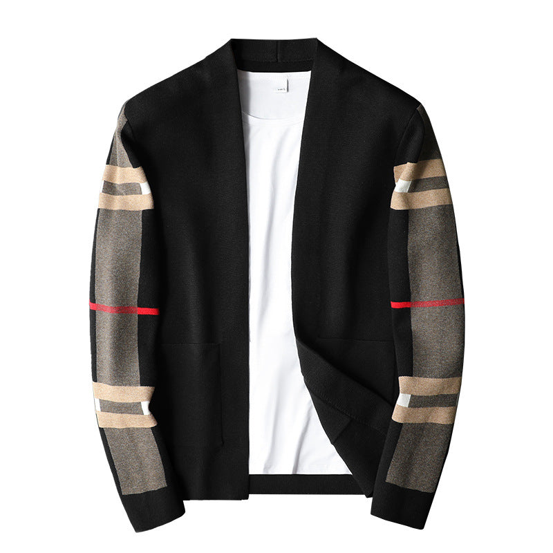Striped Sleeve Knit Cardigan