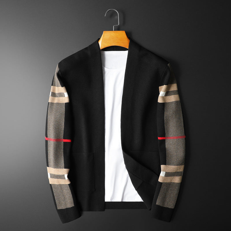Striped Sleeve Knit Cardigan